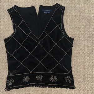 Y2K vintage argenti beaded silk tank